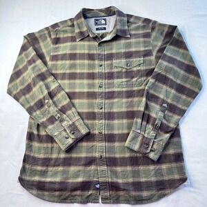 The North Face Vintage Mens Large Plaid Flannel Button Down Shirt CB44